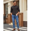 image:imageCOOFANDY Mens Mock Turtleneck Ribbed Knit Pullover Sweater Casual Lightweight Slim fit Dress Sweater TeeDark Grey
