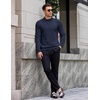 image:imageCOOFANDY Mens Mock Turtleneck Ribbed Knit Pullover Sweater Casual Lightweight Slim fit Dress Sweater TeeDark Navy Blue