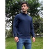 image:imageCOOFANDY Mens Mock Turtleneck Ribbed Knit Pullover Sweater Casual Lightweight Slim fit Dress Sweater TeeDark Navy Blue