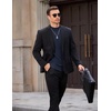 image:imageCOOFANDY Mens Mock Turtleneck Ribbed Knit Pullover Sweater Casual Lightweight Slim fit Dress Sweater TeeDark Navy Blue