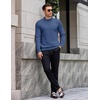 image:imageCOOFANDY Mens Mock Turtleneck Ribbed Knit Pullover Sweater Casual Lightweight Slim fit Dress Sweater TeeDenim Blue