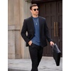 image:imageCOOFANDY Mens Mock Turtleneck Ribbed Knit Pullover Sweater Casual Lightweight Slim fit Dress Sweater TeeDenim Blue