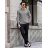 image:imageCOOFANDY Mens Mock Turtleneck Ribbed Knit Pullover Sweater Casual Lightweight Slim fit Dress Sweater TeeLight Grey