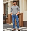 image:imageCOOFANDY Mens Mock Turtleneck Ribbed Knit Pullover Sweater Casual Lightweight Slim fit Dress Sweater TeeLight Grey