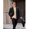 image:imageCOOFANDY Mens Mock Turtleneck Ribbed Knit Pullover Sweater Casual Lightweight Slim fit Dress Sweater TeeLight Khaki