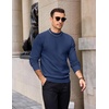 image:imageCOOFANDY Mens Mock Turtleneck Ribbed Knit Pullover Sweater Casual Lightweight Slim fit Dress Sweater TeeNavy Blue