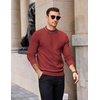 image:imageCOOFANDY Mens Mock Turtleneck Ribbed Knit Pullover Sweater Casual Lightweight Slim fit Dress Sweater TeeRed