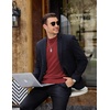 image:imageCOOFANDY Mens Mock Turtleneck Ribbed Knit Pullover Sweater Casual Lightweight Slim fit Dress Sweater TeeRed