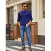 image:imageCOOFANDY Mens Mock Turtleneck Ribbed Knit Pullover Sweater Casual Lightweight Slim fit Dress Sweater TeeRoyal Blue