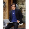 image:imageCOOFANDY Mens Mock Turtleneck Ribbed Knit Pullover Sweater Casual Lightweight Slim fit Dress Sweater TeeRoyal Blue