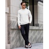 image:imageCOOFANDY Mens Mock Turtleneck Ribbed Knit Pullover Sweater Casual Lightweight Slim fit Dress Sweater TeeWhite
