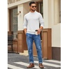 image:imageCOOFANDY Mens Mock Turtleneck Ribbed Knit Pullover Sweater Casual Lightweight Slim fit Dress Sweater TeeWhite