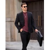 image:imageCOOFANDY Mens Mock Turtleneck Ribbed Knit Pullover Sweater Casual Lightweight Slim fit Dress Sweater TeeWine Red
