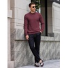 image:imageCOOFANDY Mens Mock Turtleneck Ribbed Knit Pullover Sweater Casual Lightweight Slim fit Dress Sweater TeeWine Red