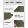 image:imageCOOFANDY Mens Mock Turtleneck Short Sleeve Casual Stretch SweaterArmy Green