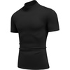 image:imageCOOFANDY Mens Mock Turtleneck Short Sleeve Casual Stretch SweaterBlack