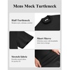 image:imageCOOFANDY Mens Mock Turtleneck Short Sleeve Casual Stretch SweaterBlack