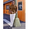 image:imageCOOFANDY Mens Mock Turtleneck Short Sleeve Casual Stretch SweaterBrown