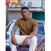 image:imageCOOFANDY Mens Mock Turtleneck Short Sleeve Casual Stretch SweaterBrown
