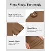 image:imageCOOFANDY Mens Mock Turtleneck Short Sleeve Casual Stretch SweaterBrown