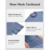 image:imageCOOFANDY Mens Mock Turtleneck Short Sleeve Casual Stretch SweaterDark Blue