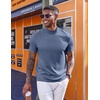 image:imageCOOFANDY Mens Mock Turtleneck Short Sleeve Casual Stretch SweaterDark Blue