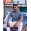image:imageCOOFANDY Mens Mock Turtleneck Short Sleeve Casual Stretch SweaterDark Blue