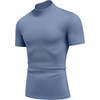 image:imageCOOFANDY Mens Mock Turtleneck Short Sleeve Casual Stretch SweaterDark Blue