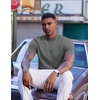 image:imageCOOFANDY Mens Mock Turtleneck Short Sleeve Casual Stretch SweaterDark Gray