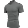 image:imageCOOFANDY Mens Mock Turtleneck Short Sleeve Casual Stretch SweaterDark Gray