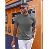 image:imageCOOFANDY Mens Mock Turtleneck Short Sleeve Casual Stretch SweaterDark Gray