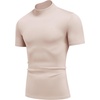 image:imageCOOFANDY Mens Mock Turtleneck Short Sleeve Casual Stretch SweaterKhaki