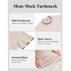 image:imageCOOFANDY Mens Mock Turtleneck Short Sleeve Casual Stretch SweaterKhaki