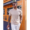 image:imageCOOFANDY Mens Mock Turtleneck Short Sleeve Casual Stretch SweaterKhaki