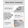 image:imageCOOFANDY Mens Mock Turtleneck Short Sleeve Casual Stretch SweaterLight Gray