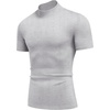 image:imageCOOFANDY Mens Mock Turtleneck Short Sleeve Casual Stretch SweaterLight Gray