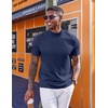 image:imageCOOFANDY Mens Mock Turtleneck Short Sleeve Casual Stretch SweaterNavy Blue