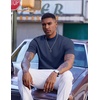 image:imageCOOFANDY Mens Mock Turtleneck Short Sleeve Casual Stretch SweaterNavy Blue