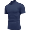 image:imageCOOFANDY Mens Mock Turtleneck Short Sleeve Casual Stretch SweaterNavy Blue