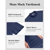 image:imageCOOFANDY Mens Mock Turtleneck Short Sleeve Casual Stretch SweaterNavy Blue