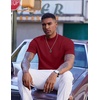 image:imageCOOFANDY Mens Mock Turtleneck Short Sleeve Casual Stretch SweaterWine Red