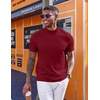 image:imageCOOFANDY Mens Mock Turtleneck Short Sleeve Casual Stretch SweaterWine Red