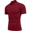 image:imageCOOFANDY Mens Mock Turtleneck Short Sleeve Casual Stretch SweaterWine Red