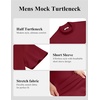 image:imageCOOFANDY Mens Mock Turtleneck Short Sleeve Casual Stretch SweaterWine Red