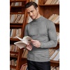 image:imageCOOFANDY Mens Mock Turtleneck Slim Fit Pullover Sweater Casual Basic Knitted Thermal SweatersGrey