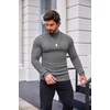 image:imageCOOFANDY Mens Mock Turtleneck Slim Fit Pullover Sweater Casual Basic Knitted Thermal SweatersGrey