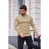 image:imageCOOFANDY Mens Mock Turtleneck Slim Fit Pullover Sweater Casual Basic Knitted Thermal SweatersKhaki