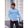 image:imageCOOFANDY Mens Mock Turtleneck Slim Fit Pullover Sweater Casual Basic Knitted Thermal SweatersLight Blue