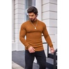 image:imageCOOFANDY Mens Mock Turtleneck Slim Fit Pullover Sweater Casual Basic Knitted Thermal SweatersLight Brown