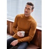 image:imageCOOFANDY Mens Mock Turtleneck Slim Fit Pullover Sweater Casual Basic Knitted Thermal SweatersLight Brown